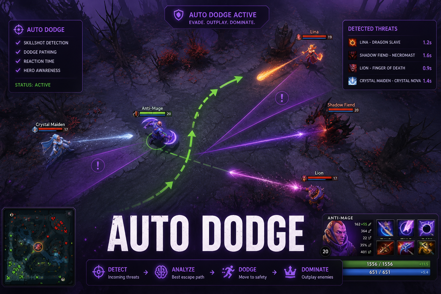Auto dodge skillshot warnings