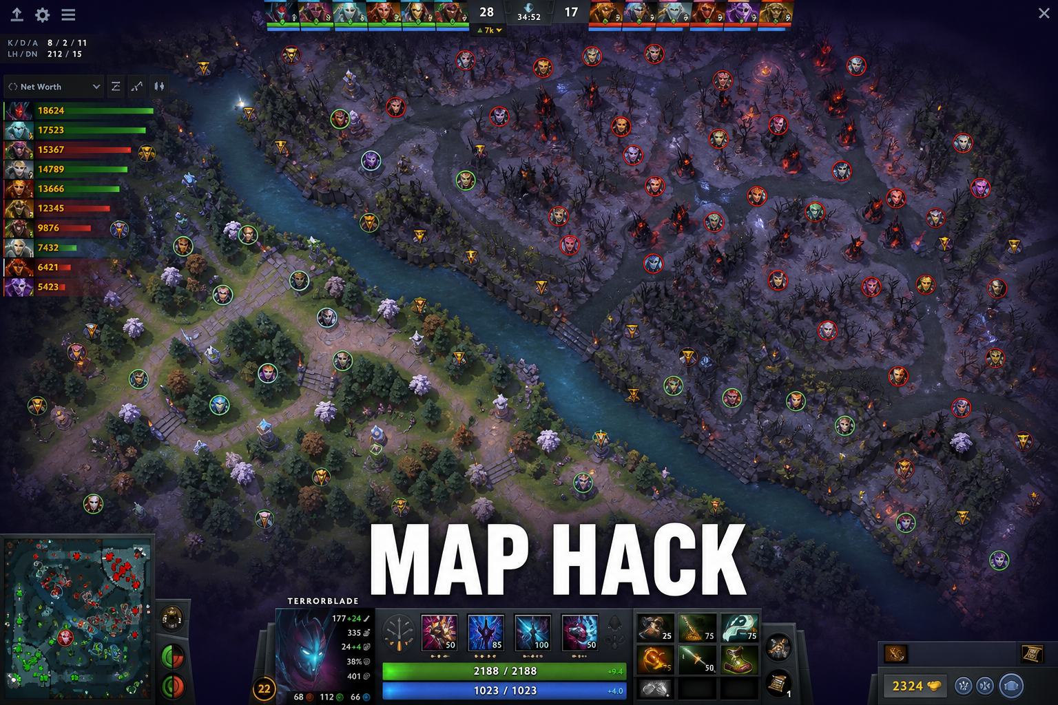 Full map hack removing fog of war