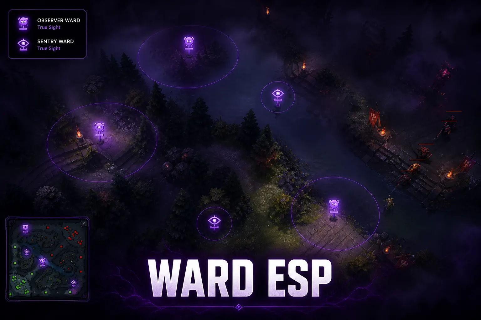 Ward vision in DOTA2
